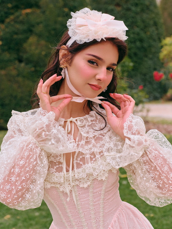 Romantic Pink Lace Vintage Dress
