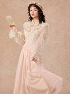 Romantic Pink Lace Vintage Dress