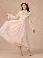 Romantic Pink Lace Vintage Dress
