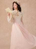 Romantic Pink Lace Vintage Dress