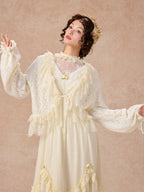 Romantic Ivory Lace Trim Cardigan