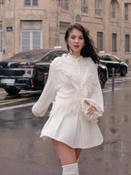 Romantic Ivory Lace Trim Cardigan