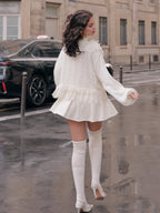 Romantic Ivory Lace Trim Cardigan