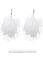 Romantic White Feather Statement Earrings