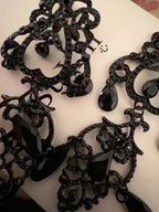 Midnight Elegance Black Chandelier Earrings