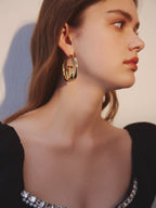 Golden Spiral Hoop Earrings