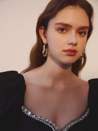 Golden Spiral Hoop Earrings