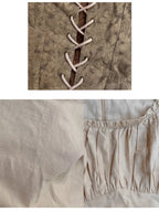 Rustic Fairytale Dress with Lace-Up Vest Set