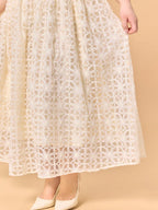 Ivory Lace Rose Fairytale Plus Size Dress
