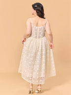 Ivory Lace Rose Fairytale Plus Size Dress