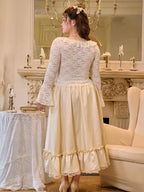 Ivory Lace Rose Fairytale Top & Ruffle Skirt
