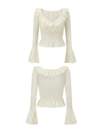 Ivory Lace Rose Fairytale Top & Ruffle Skirt