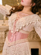 Rose Lace Ribbon Corset Dress