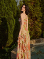 Sunset Garden Chiffon Maxi Dress