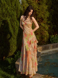 Sunset Garden Chiffon Maxi Dress