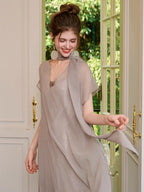 Ethereal Bow-Tie Sheer Dress