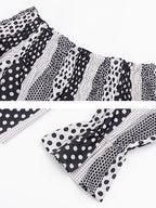 Vintage Polka Dot Off-Shoulder Blouse