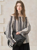 Vintage Polka Dot Off-Shoulder Blouse