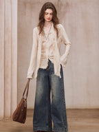 Vintage Embroidered Linen Blend Vest