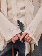 Romantic Frayed Tencel Wool Blouse