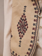 Vintage Embroidered Linen Blend Vest