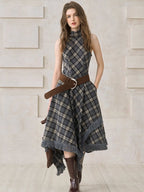 Vintage Check Fringe Dress