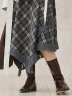 Vintage Check Fringe Dress