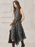 Vintage Check Fringe Dress