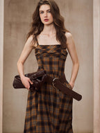 Golden Plaid Vintage Dress
