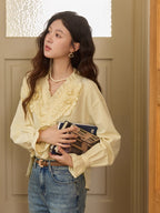 Romantic Ruffle Rose Blouse