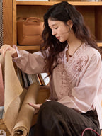 Romantic Ruffle Rose Blouse