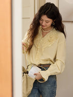 Romantic Ruffle Rose Blouse