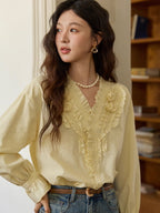Romantic Ruffle Rose Blouse