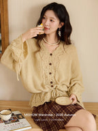 Golden Meadow Lace Knit Cardigan