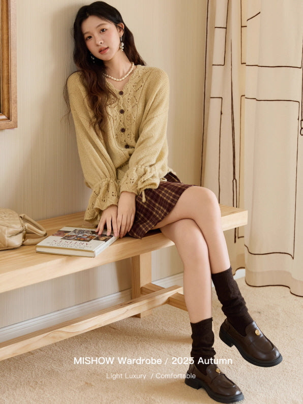 Golden Meadow Lace Knit Cardigan