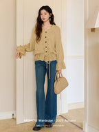 Golden Meadow Lace Knit Cardigan