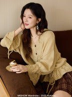 Golden Meadow Lace Knit Cardigan