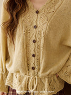 Golden Meadow Lace Knit Cardigan