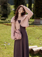 Blush Embroidered Collar Knit Cardigan