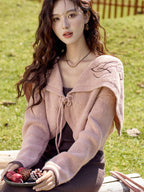 Blush Embroidered Collar Knit Cardigan