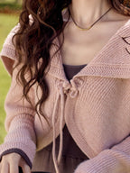 Blush Embroidered Collar Knit Cardigan