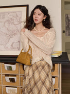 Romantic Flower Detail Knit Blouse