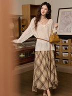 Romantic Flower Detail Knit Blouse