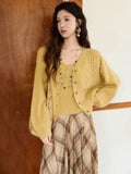 Golden Meadow Knit Camisole & Cardigan Set