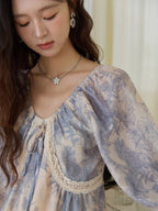Blue Garden Vintage Dress