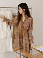 Autumn Paisley Vintage Tie Dress