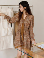 Autumn Paisley Vintage Tie Dress