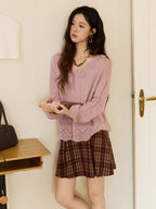 Blush Knit Rose Sweater