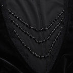Black Velvet Lace Bell Sleeve Gothic Dress
