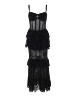 Gothic Tiered Lace Corset Dress